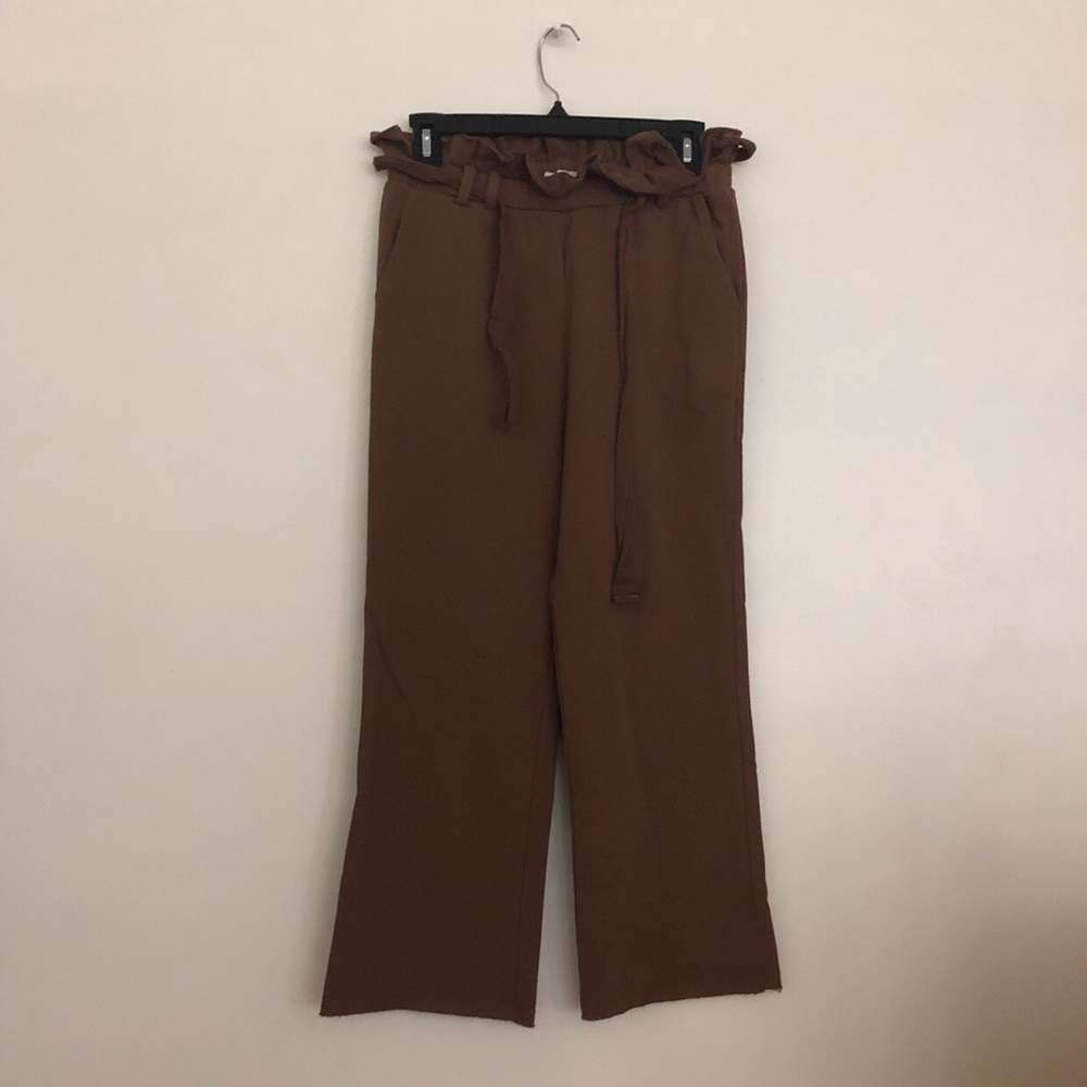 brown paperbag pants